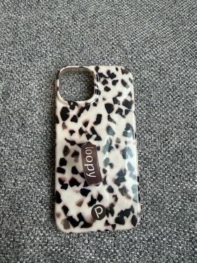 Loopy Case Leopard Print Black & White iPhone Case with Loop